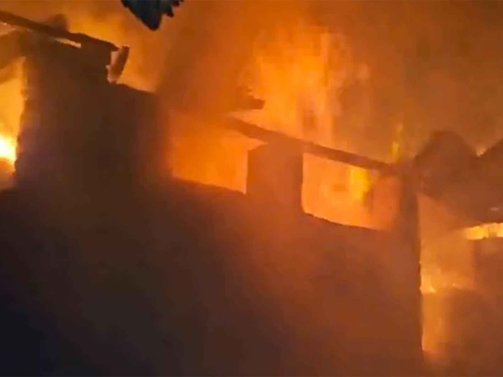 A fire broke out at cowsheds in Kehribal, Anantnag (Photo/ANI)