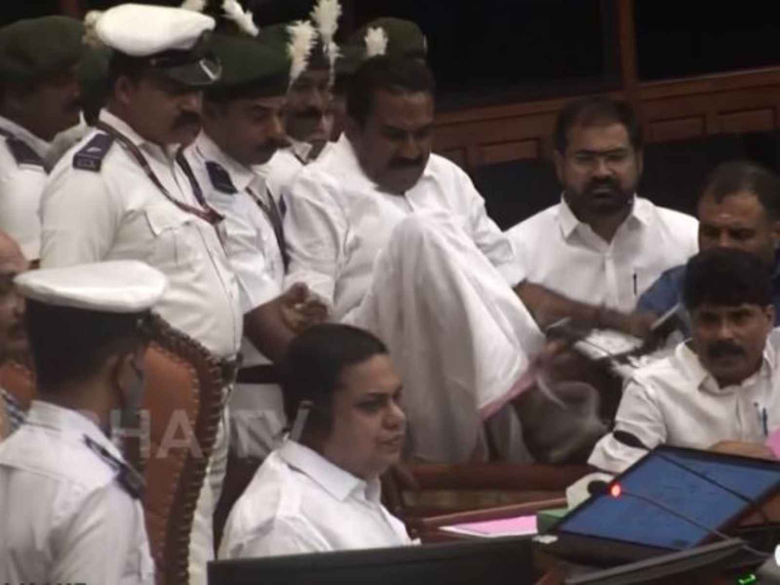 Scenes from Kerala Assembly on February 3, 2026 (Photo/screegrab from Kerala Niyamasaba telecast)
