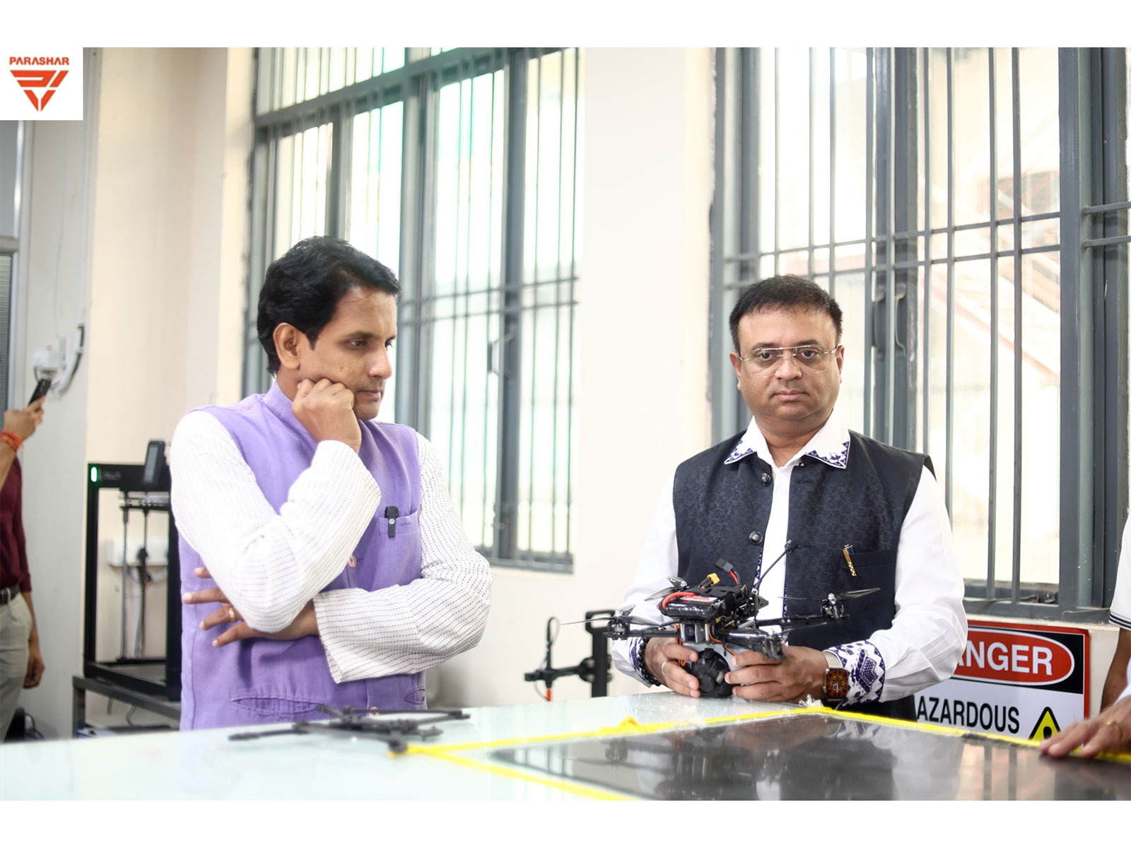 BJP National Spokesperson Tuhin A. Sinha interacting with Nagender Parashar, Director, Parashar Industries