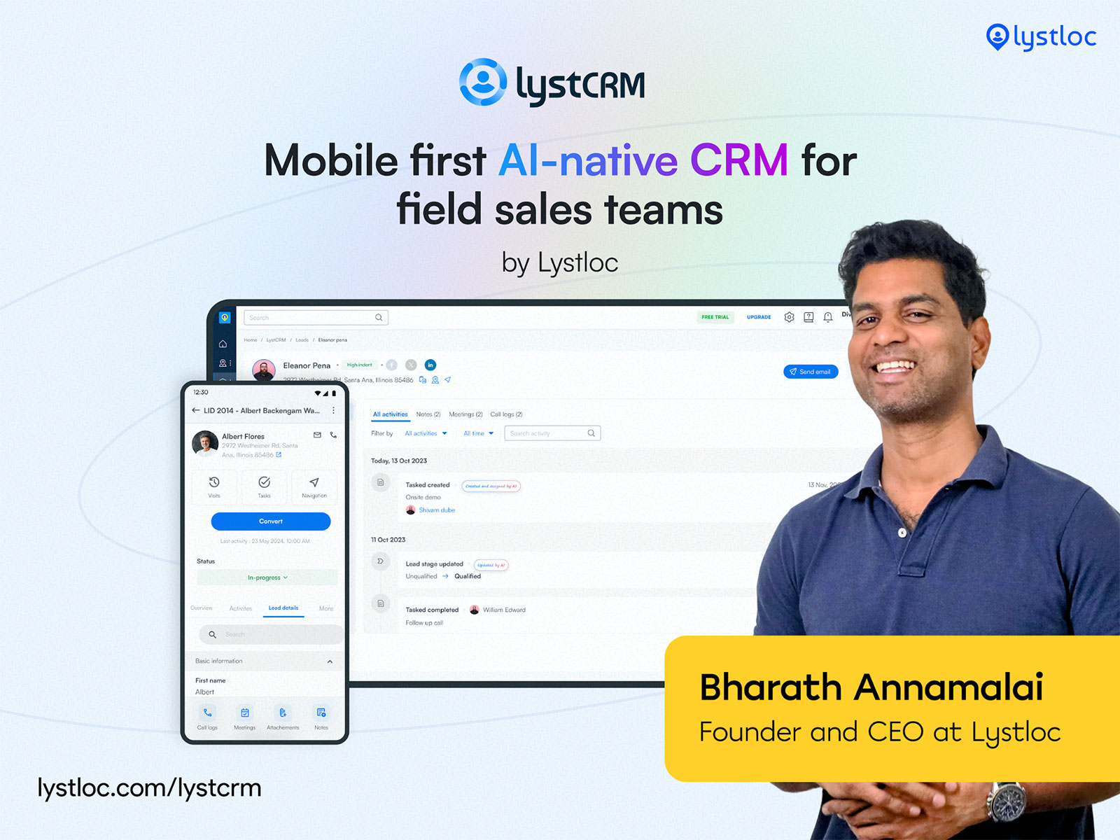 Built in Chennai, Lystloc's AI-Native CRM Brings Sales and Field Operations onto One Platform