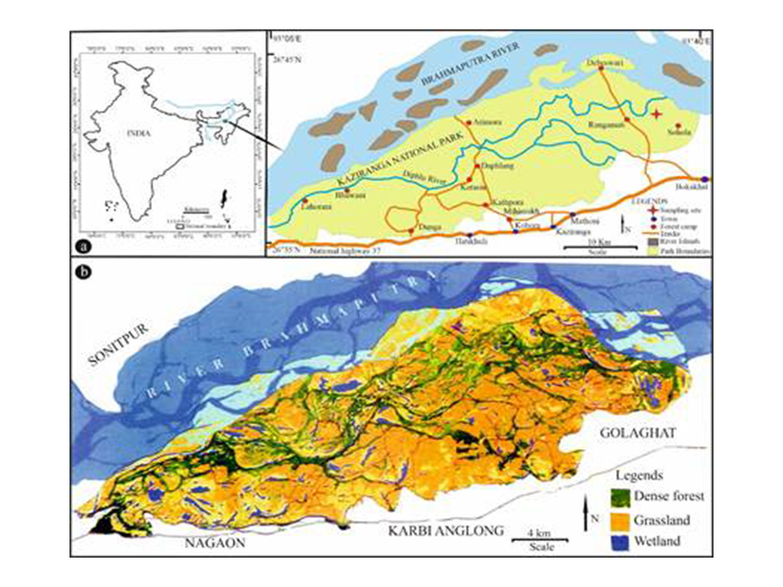Vegetation coverage map of the Kaziranga National Park  (Photo/PIB) 