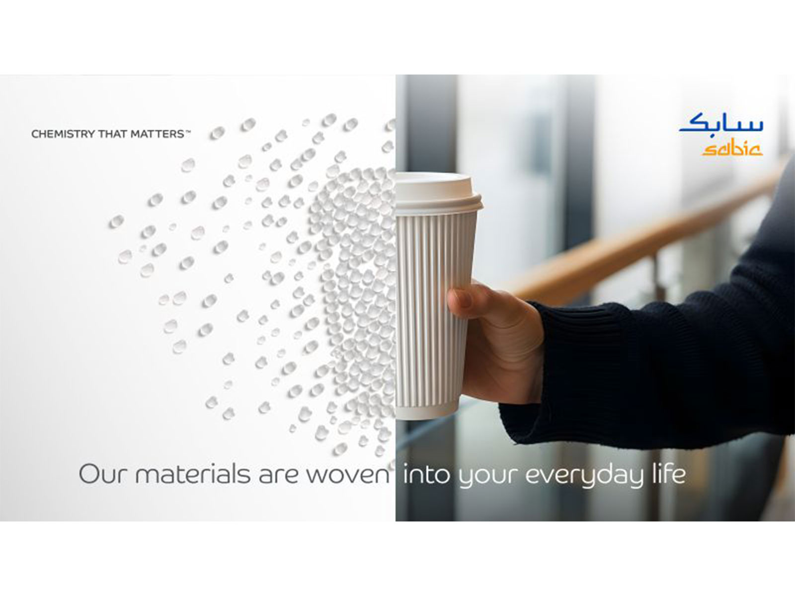 SABIC uses materials in premium-quality polyethylene to help create products designed to keep your cup warm for longer