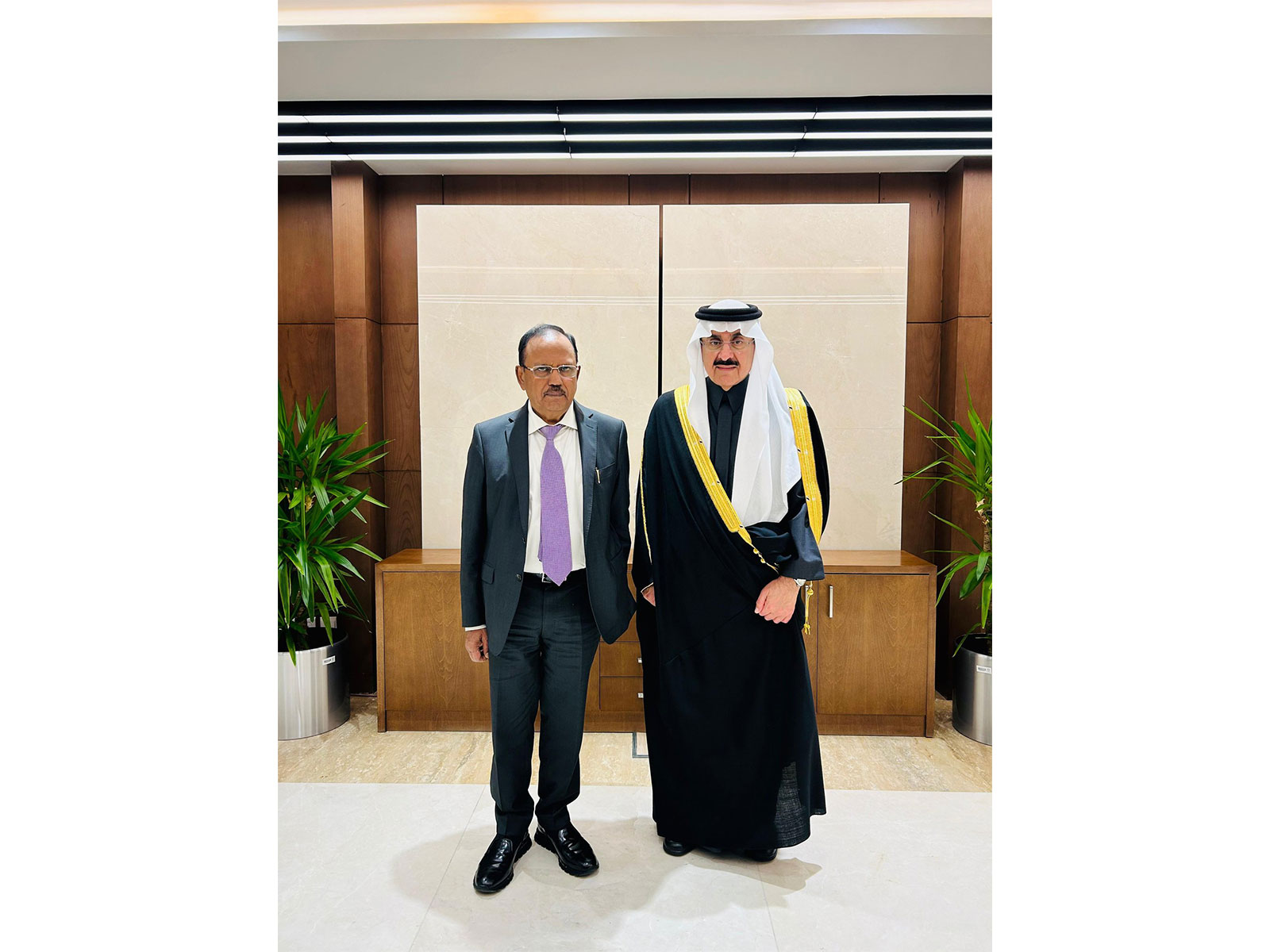 NSA Doval with Saudi counterpart Al-Aiban (Photo/X@/IndianEmbRiyadh)