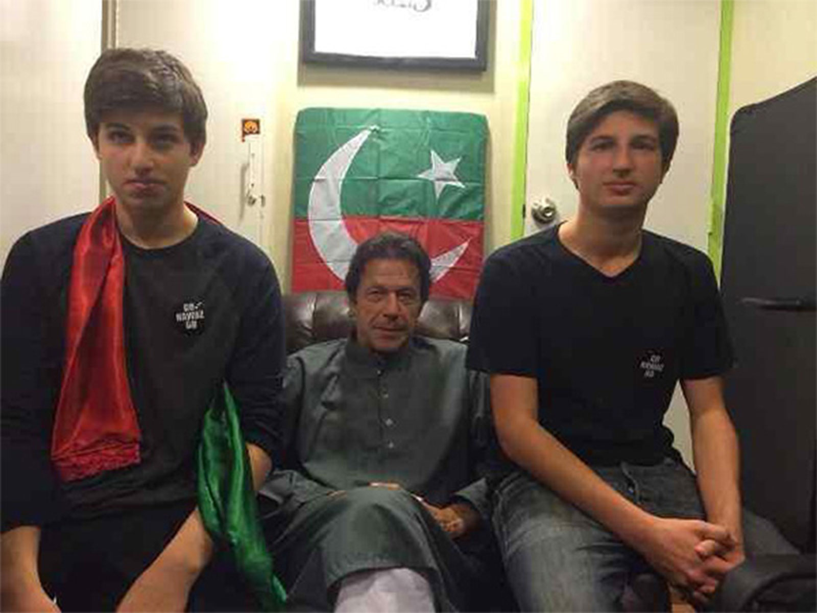 Imran Khan with his sons, Suleiman and Kasim (Image: X/@qasim__khan)