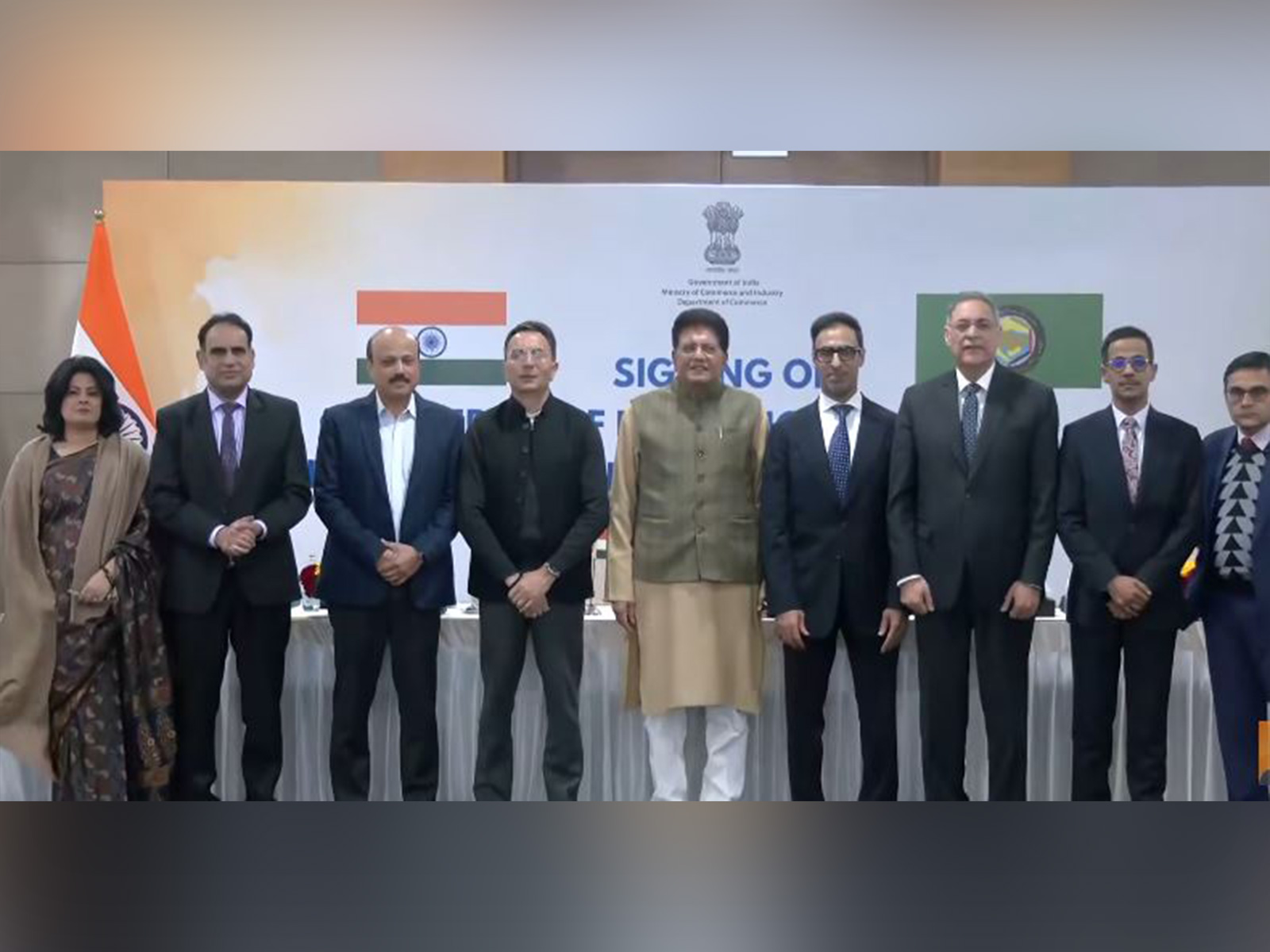 Signing Ceremony of the Terms of Reference (ToR) with the GCC (Image: YouTube/Piyush Goyal