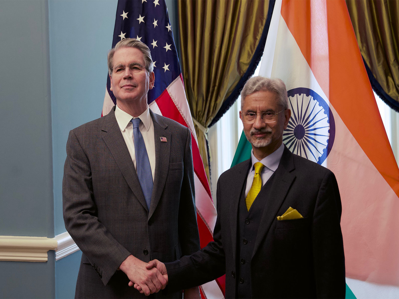 External Affairs Minister S Jaishankar and US Treasury Secretary Scott Bessent (Photo: X@USAmbIndia)