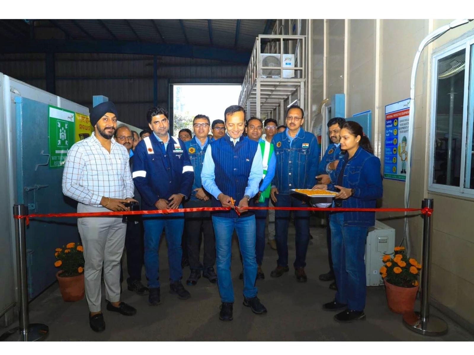 Mr. Naveen Jindal, Chairman of Jindal Steel at the launch of Helious Tech Solutions, Smart Store - RFID-enabled Warehouse Management System (WMS) at the Central Store Warehouse in Angul, Odisha