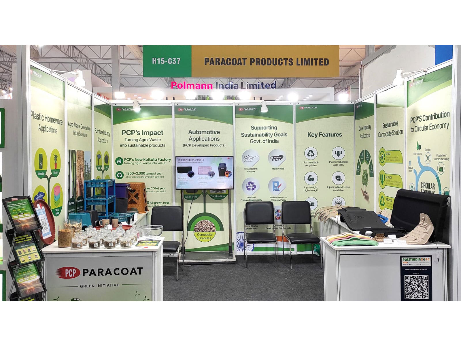 Paracoat Products Limited, a pioneer in NVH solutions, presents its agro-material reinforced polypropylene composite masterbatch granules at Plast India Expo 2026