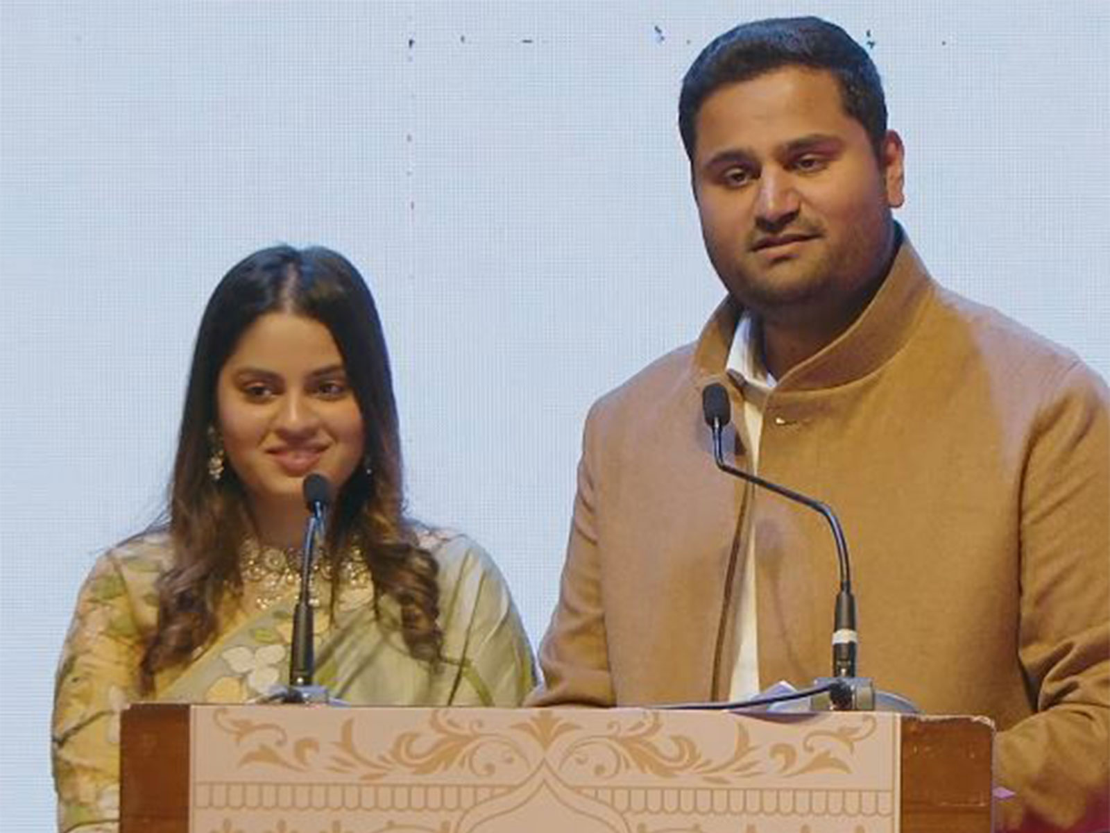 Diva Shah and Jeet Adani celebrating the first anniversary of Adani Mangal Seva in Ahmedabad (Image: Adani Foundation)