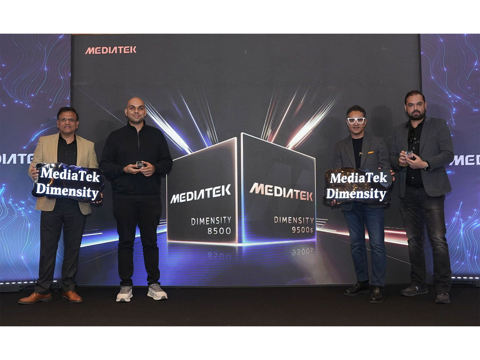 Anku Jain (MD, MediaTek India); Ken Sekhar (Marketing Lead, POCO India); Anuj Sidharth (Director, MarCom, MediaTek India & SEA); Goldee Patnaik (Head of Comms, OPPO India)