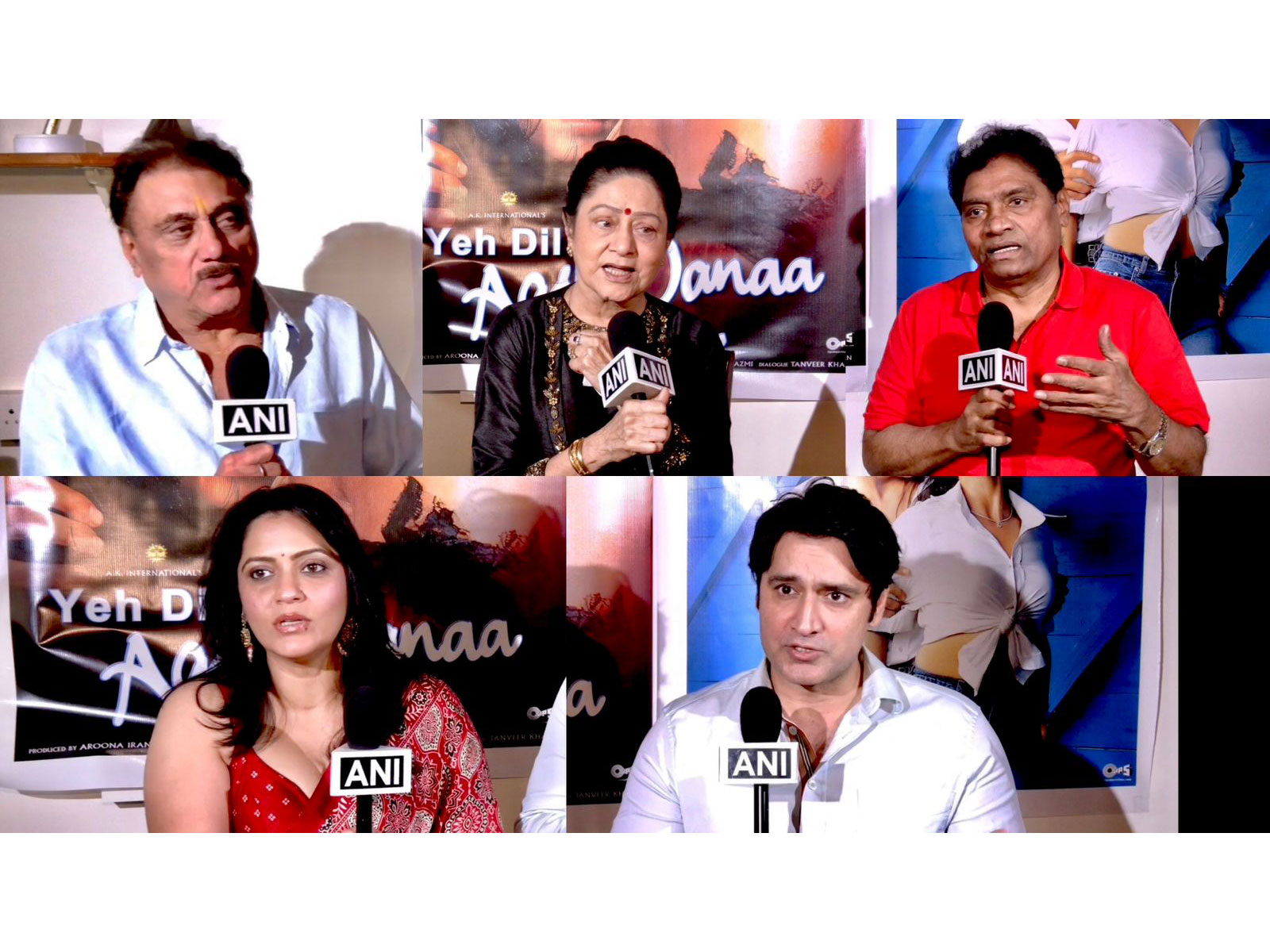(L-R) Kuku Kohli, Aruna Irani, Johnny Lever, Jividha Sharma and Karan Nath (Photo/ANI)