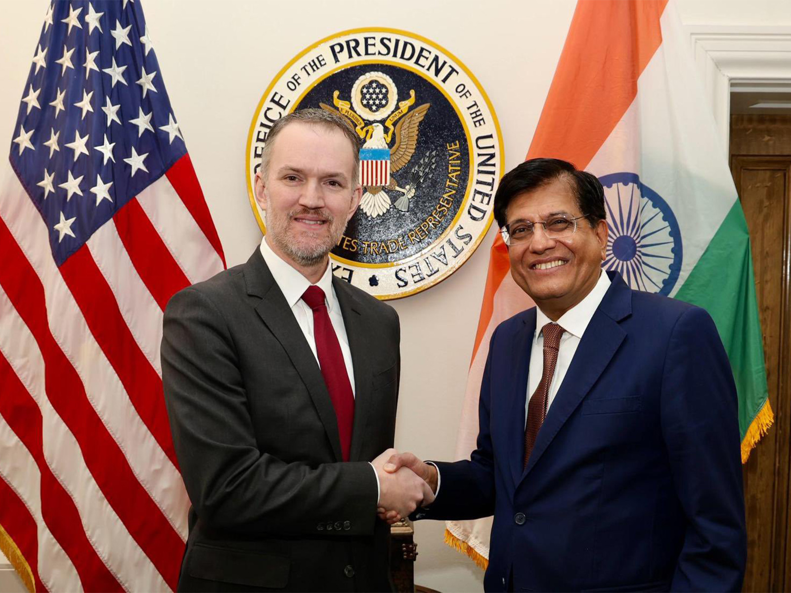 US Trade Representative Ambassador Greer with Commerce and Industry Minister Piyush Goyal (Photo/United States Trade Representative)