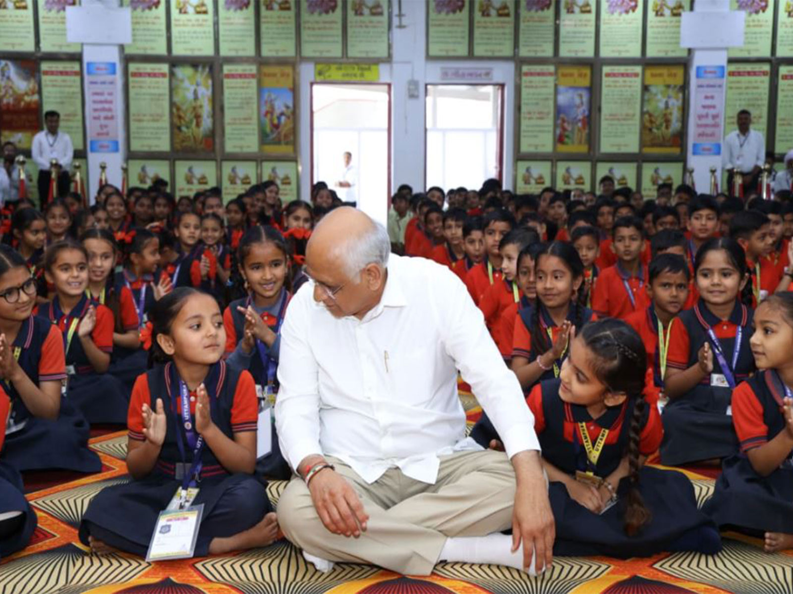  CM Bhupendra Patel Visits School (Photo/ANI)