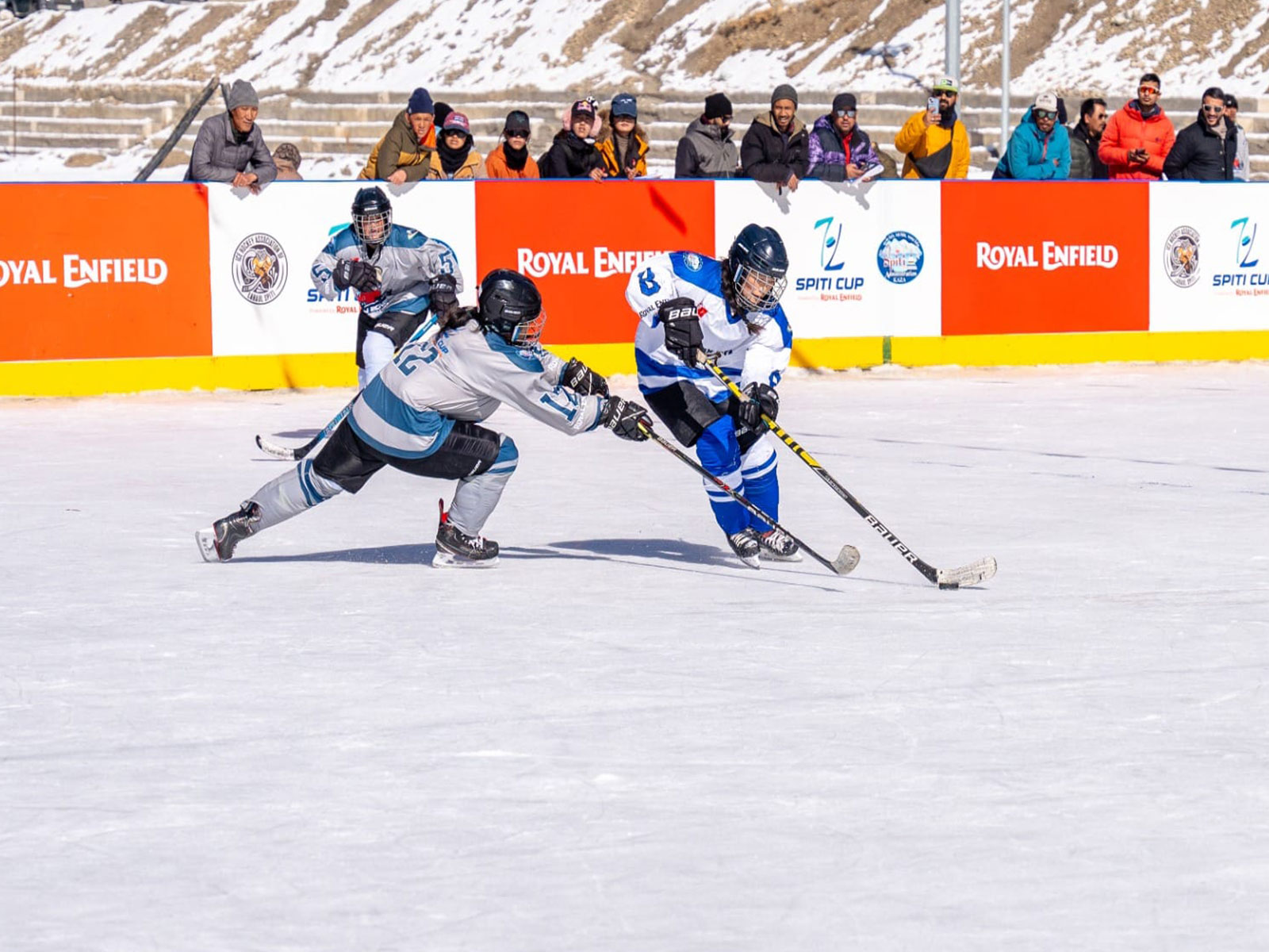 Ice hockey players in action. (Photo: Royal Enfield)