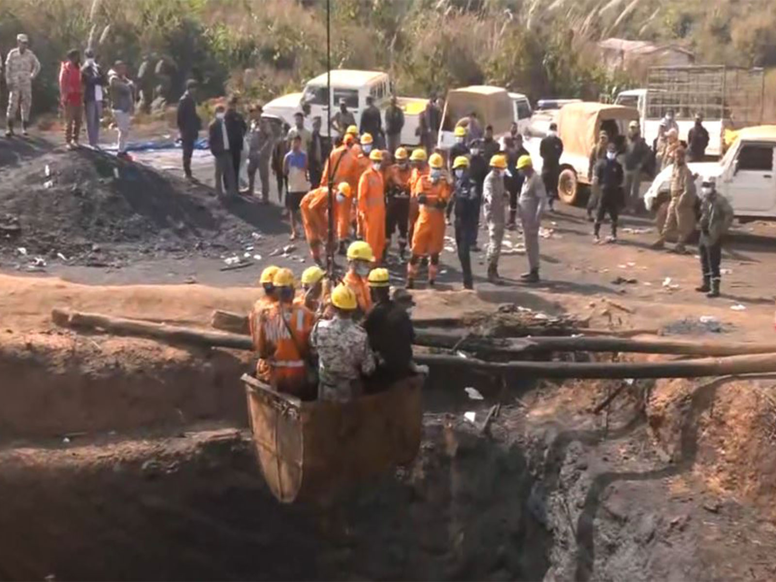 Visuals from Meghalaya coal mine blast site as rescue continues (Photo/ANI)