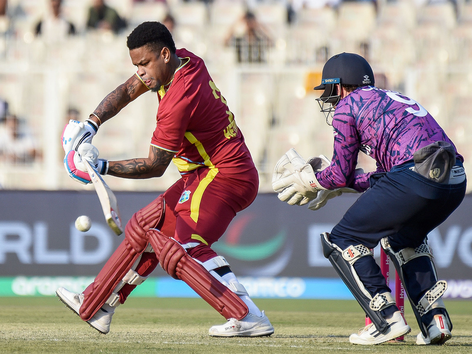 Shimron Hetmyer batting. (Photo: ANI)