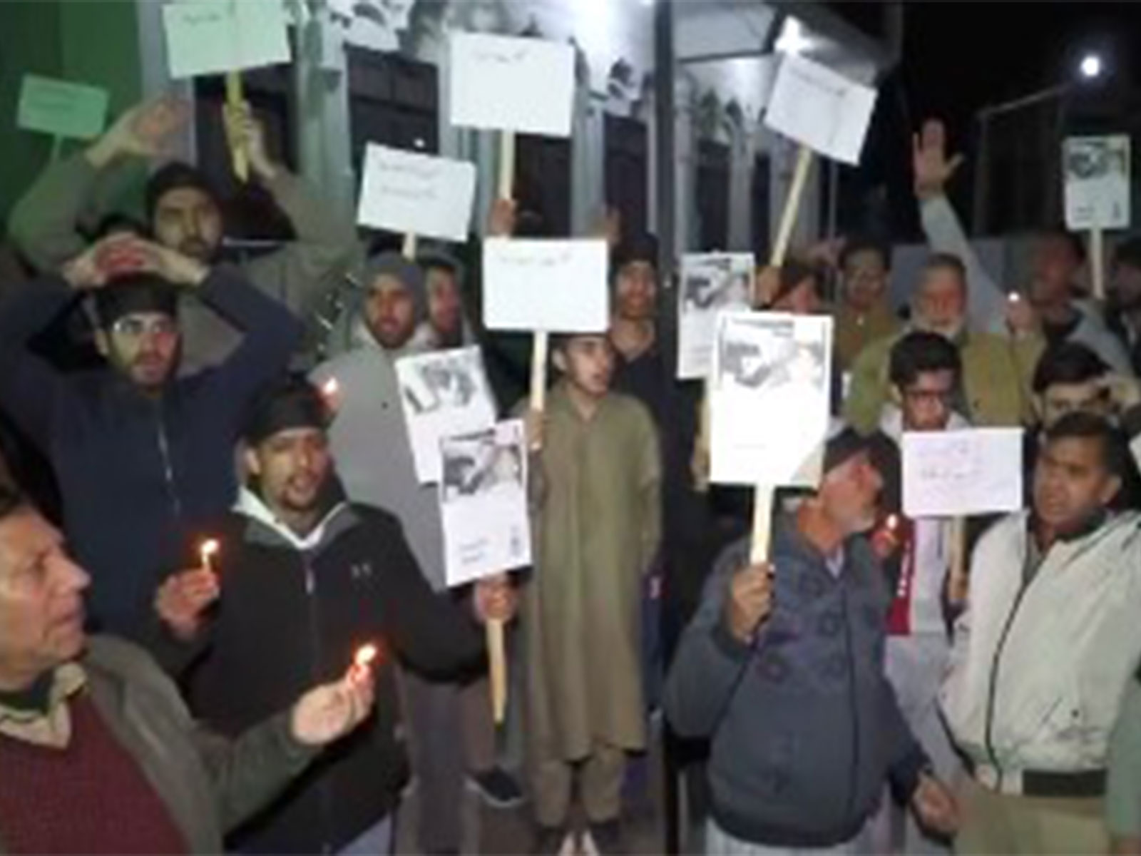 Shia community holds candle march to pay tribute to Islamabad mosque victims. (Photo/ANI)