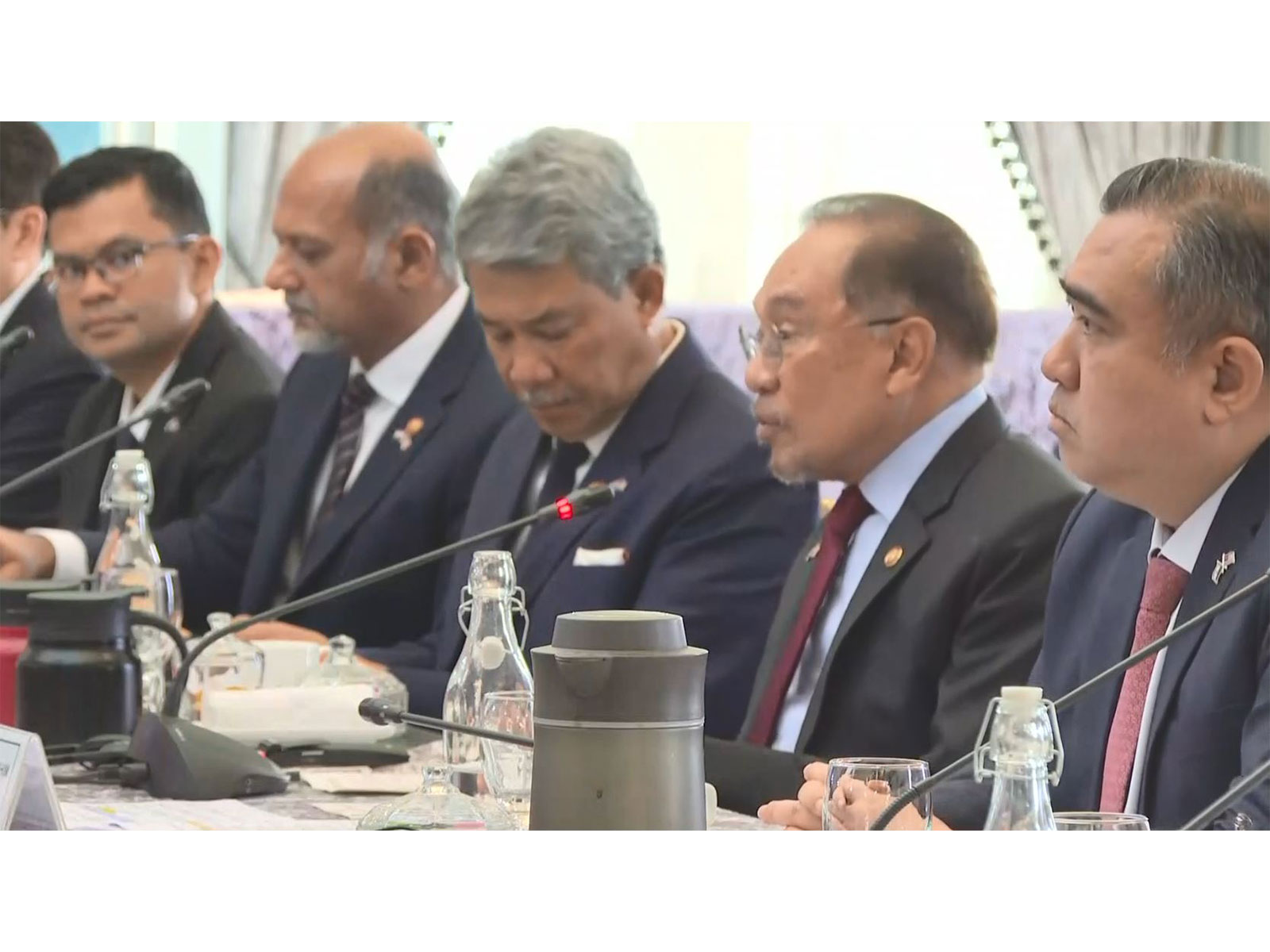 Malaysian Prime Minister Anwar Ibrahim welcomes Prime Minister Narendra Modi during delegation-level talks, as both leaders discuss expanding collaboration across multiple fields. (Photo/ANI) 