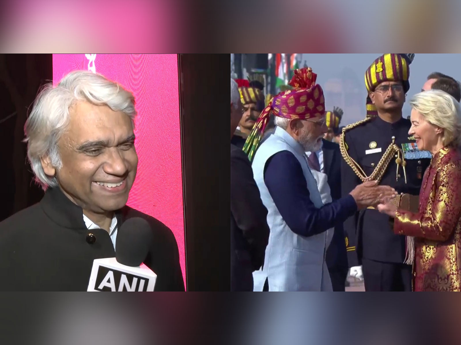 Rajesh Pratap Singh, EU Commission chief Ursula von der Leyen at Republic Day 2026 celebrations (Photo/ANI)
