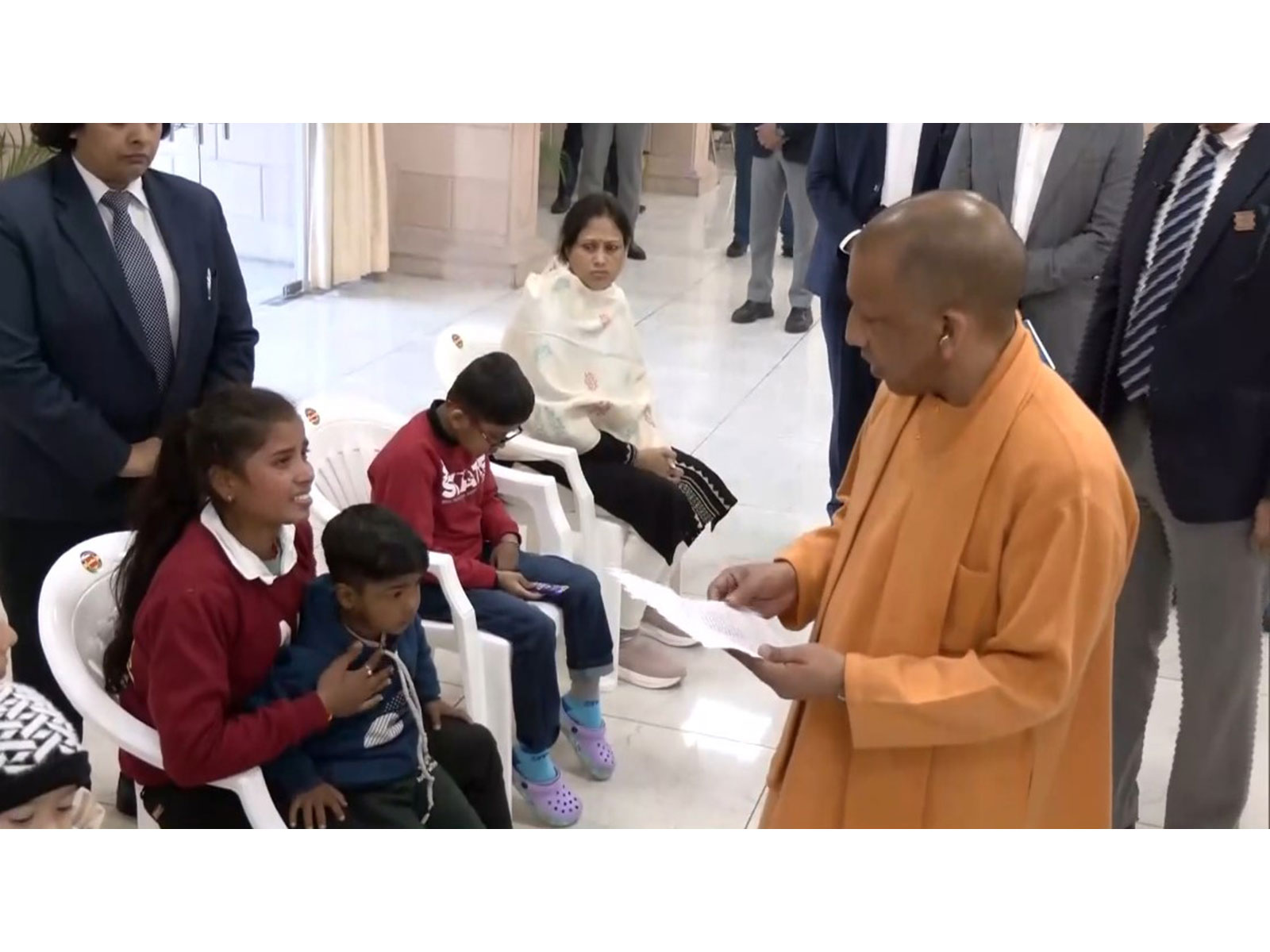Uttar Pradesh CM Yogi Adityanath holds janta darshan (Photo/ANI)