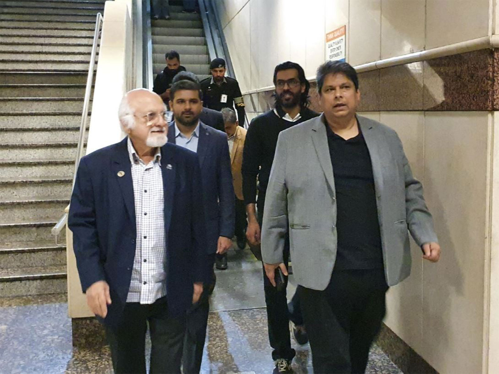 Deputy Chairman of ICC, Imran Khawaja with PCB officials (Photo/ @AmirMirpcb)