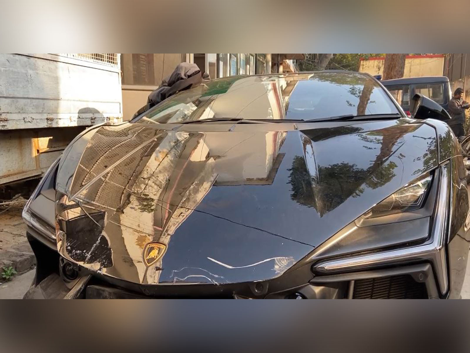 Visuals of car that rammed into pedestrians in Uttar Pradesh's Kanpur (Photo/ANI)