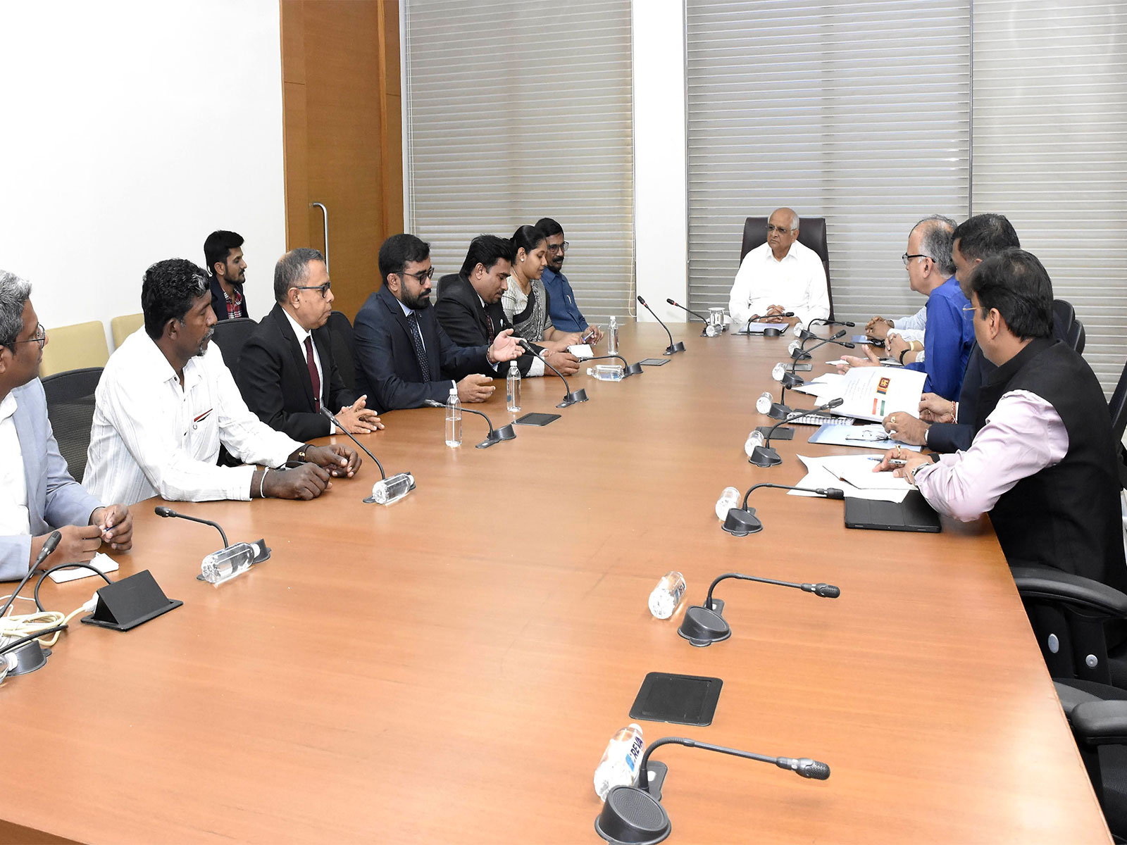 CM Bhupendra Patel meets Sri Lanka's general secretary of JVP and his delegation (Photo/Gujarat CMO)