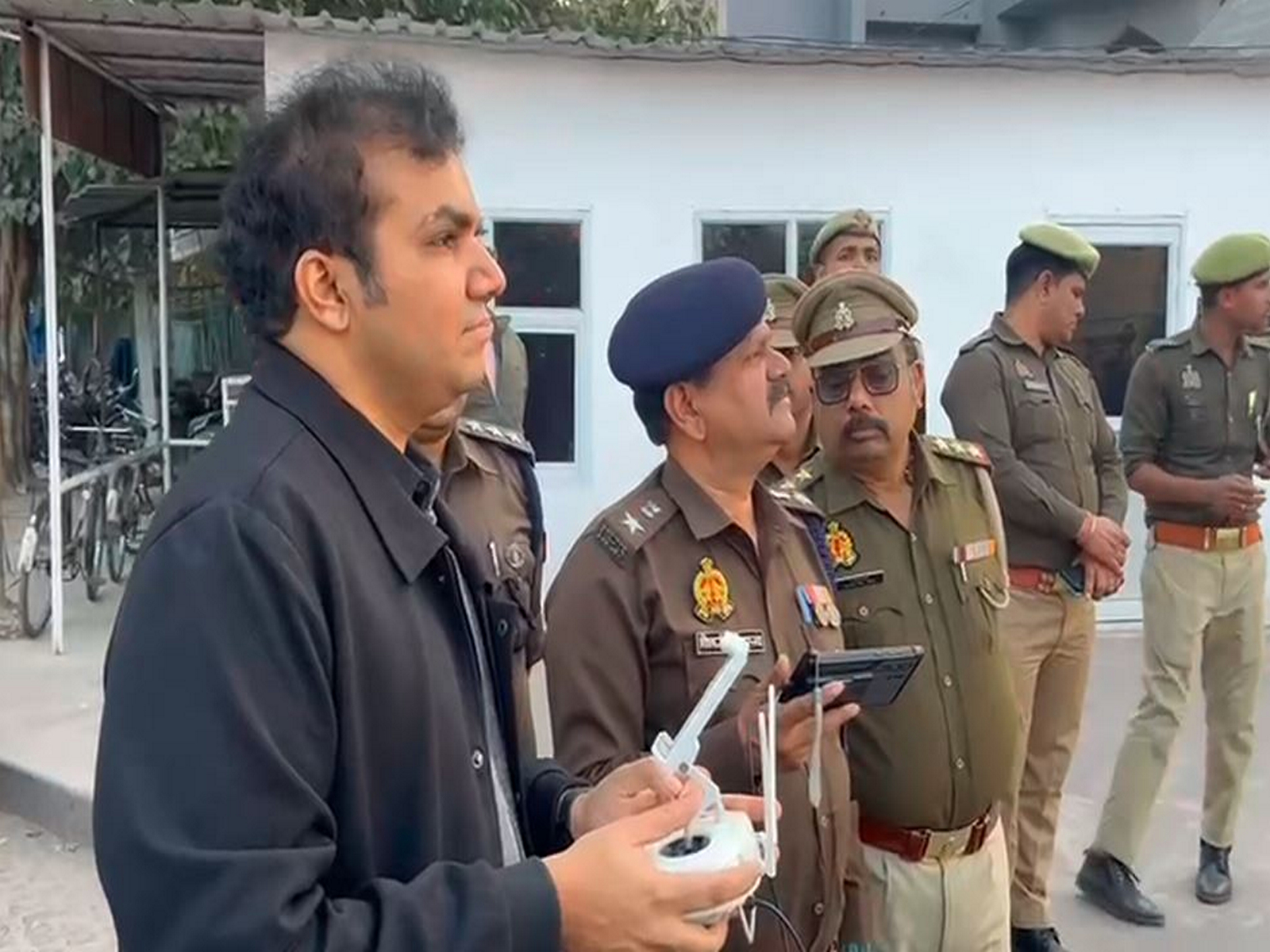 DCP West Vishwajeet Shrivastava during drone deployment (Photo/ANI)