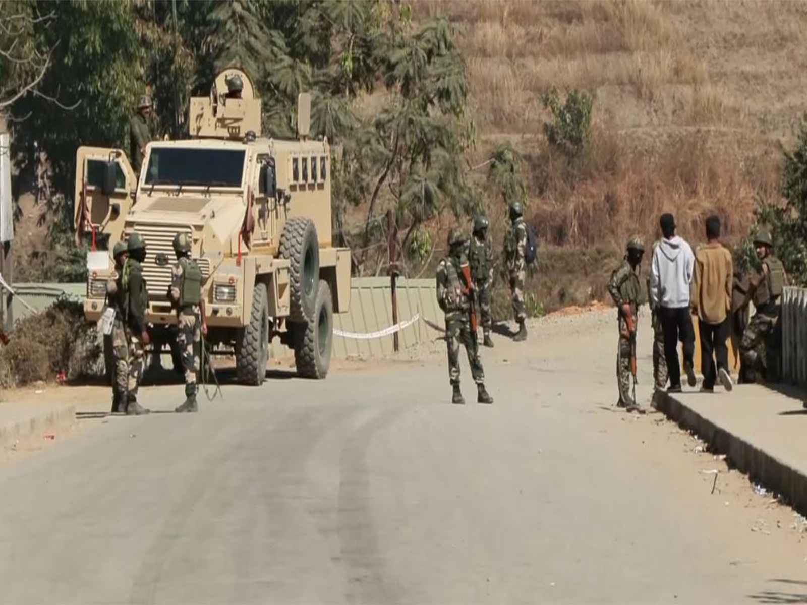 Security Forces present in Litan village, Ukhrul (Photo/ANI)