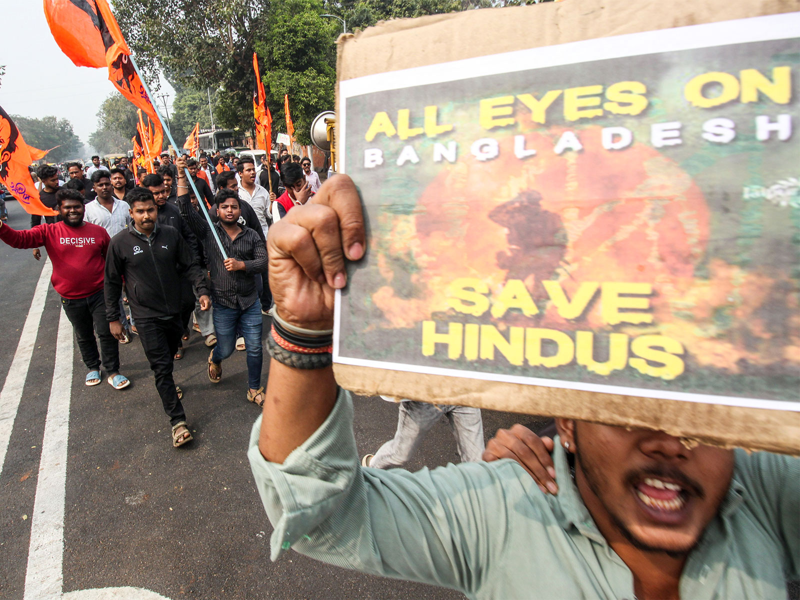 A protest in India over targeting of Hindus in Bangladesh (File Photo/ANI)