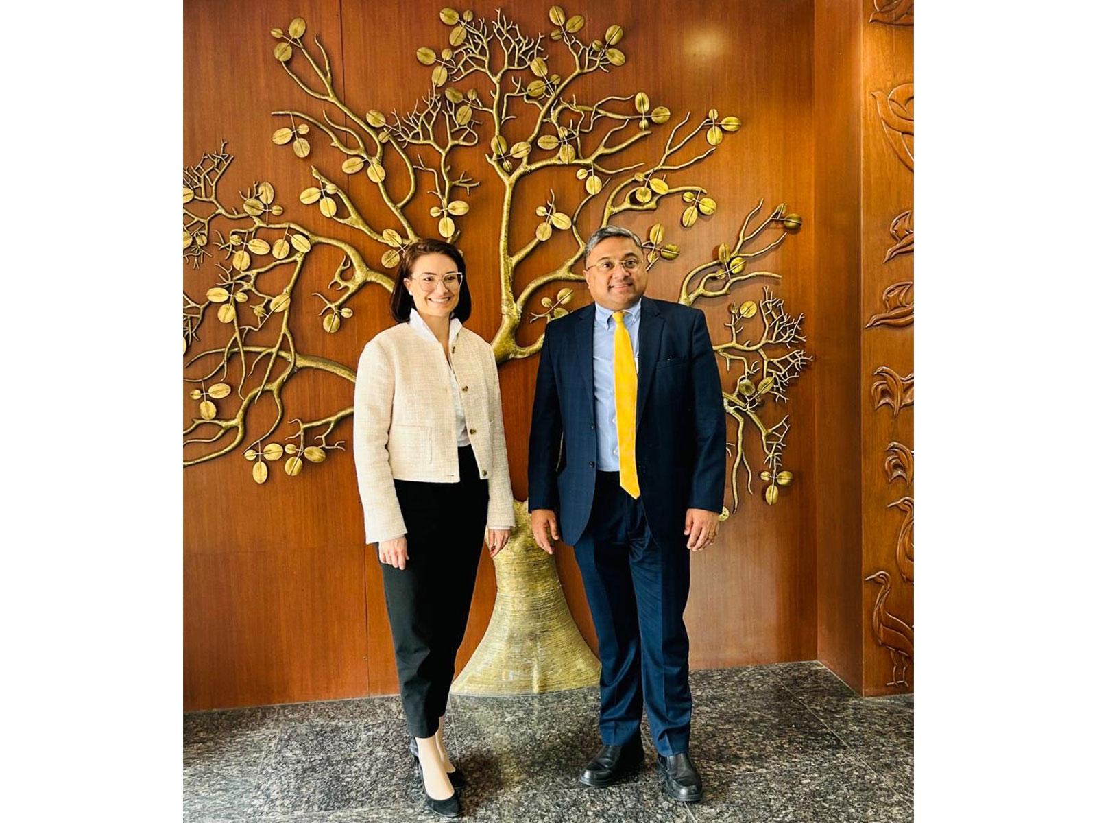 Secretary (West) of the Ministry of External Affairs, Sibi George with Hungarian State Secretary Boglarka Illes (Photo: X@MEAIndia)