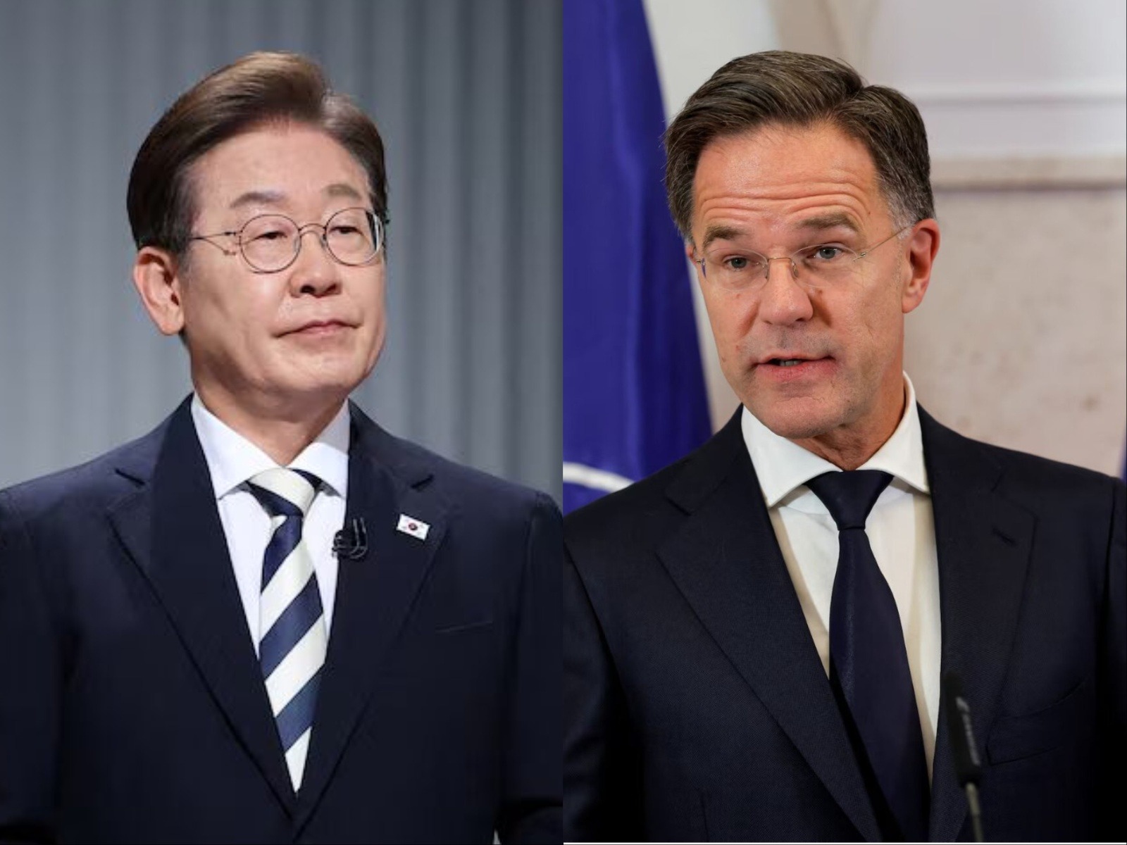 South Korean President Lee Jae-myung (on left) and NATO Secretary General Mark Rutte (Photo/Reuters)