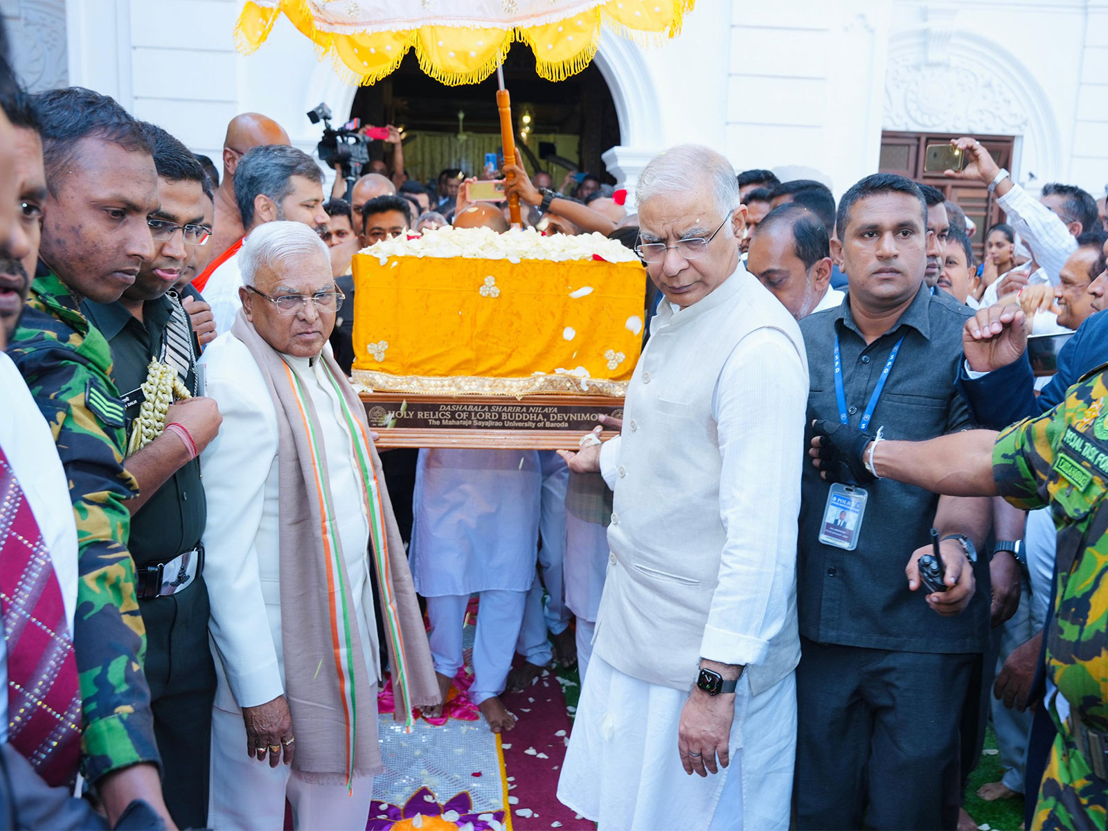 Sacred Devnimori Relics of Lord Buddha return to India (Photo/@IndiainSL)