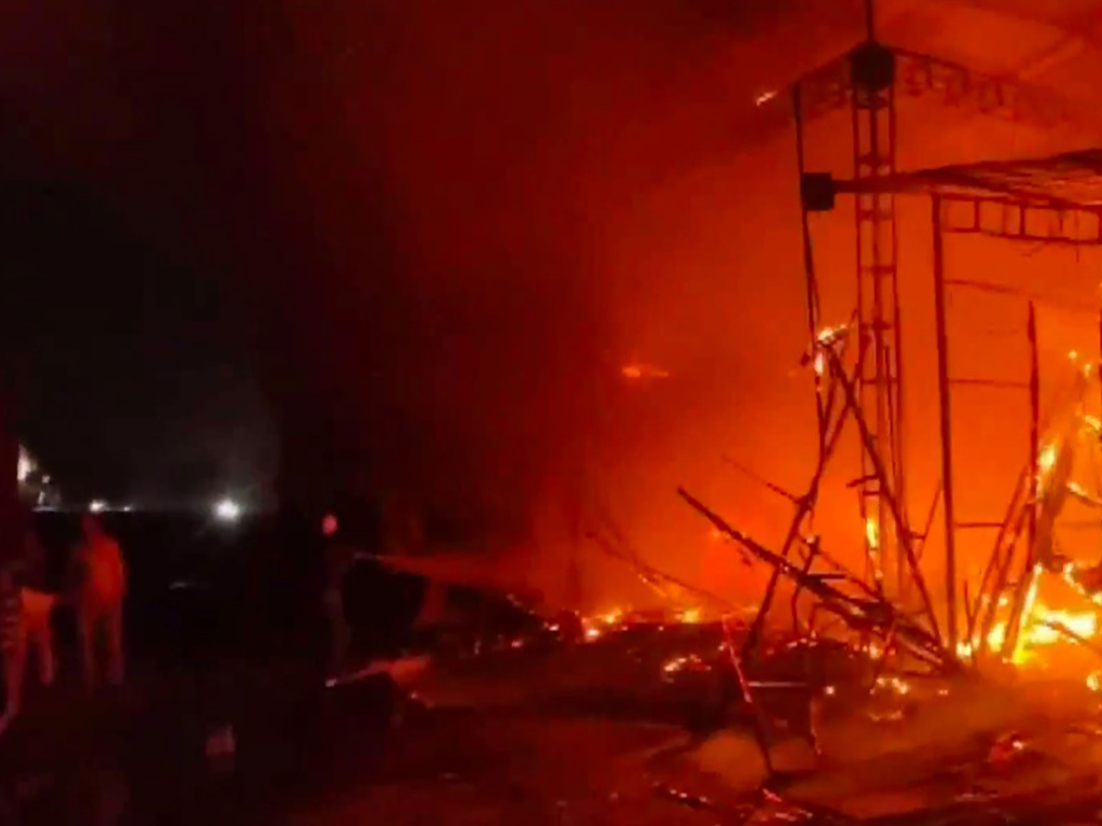 Massive fire erupts at wedding farm near Sheetla Mata temple in Gurugram (Photo/Fire Department)