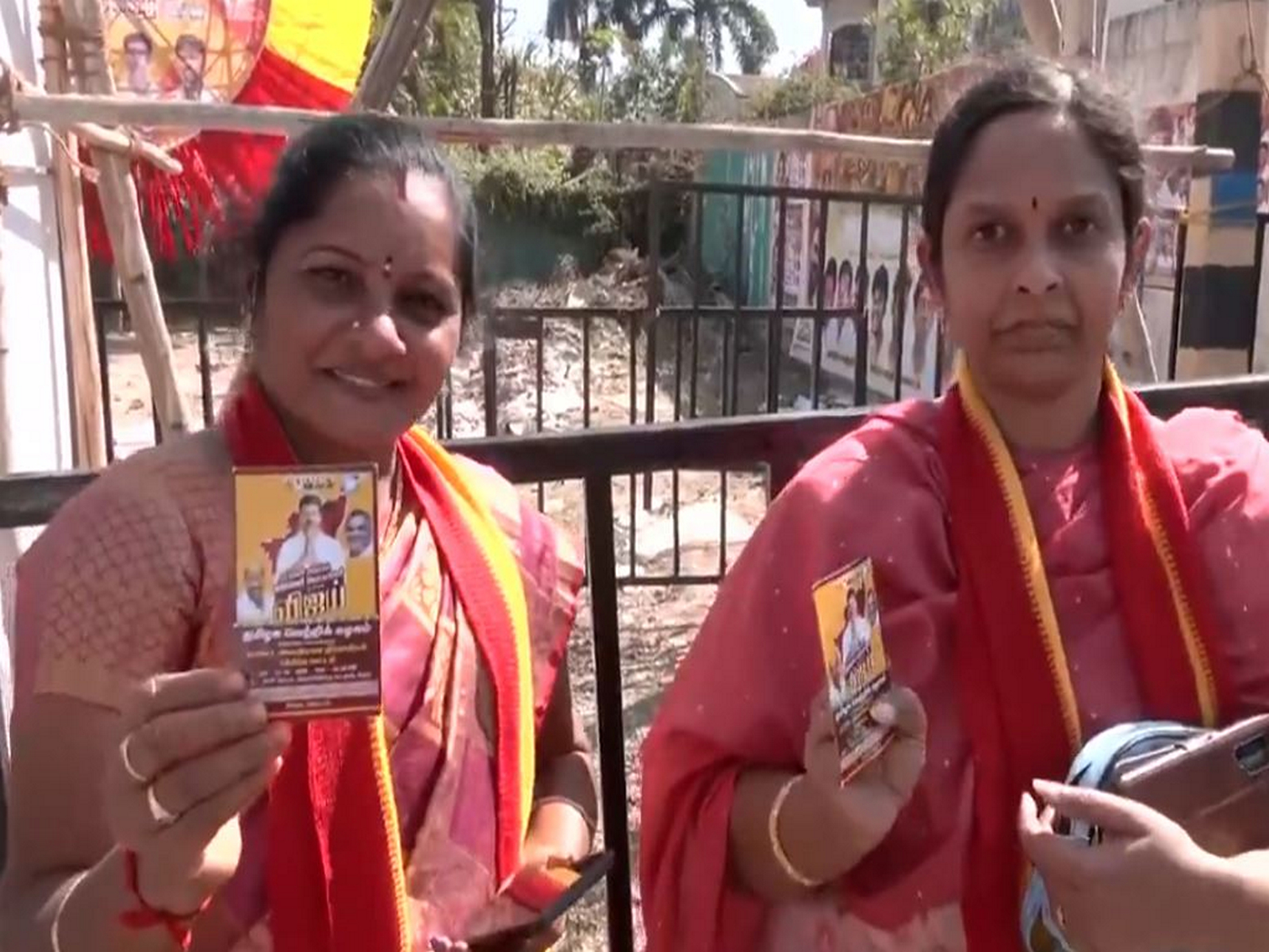 ID cards of TVK members and functionaries are being checked as a precautionary measure ahead of Vijay's Salem rally (Photo/ANI)