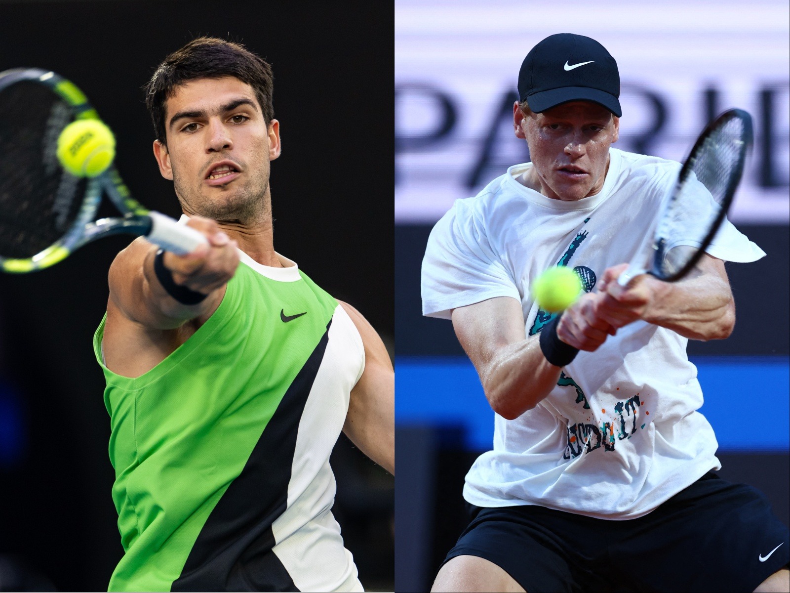 Carlos Alcaraz (L) and Jannik Sinner (R) (Photo: Reuters)