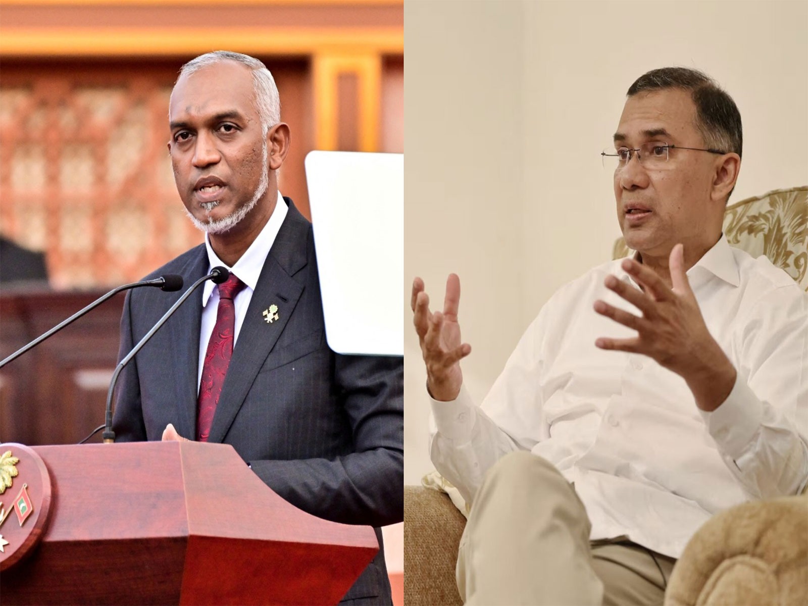 Maldivian President Mohamed Muizzu (on left) and BNP chief Tarique Rahman (Photo/Reuters)