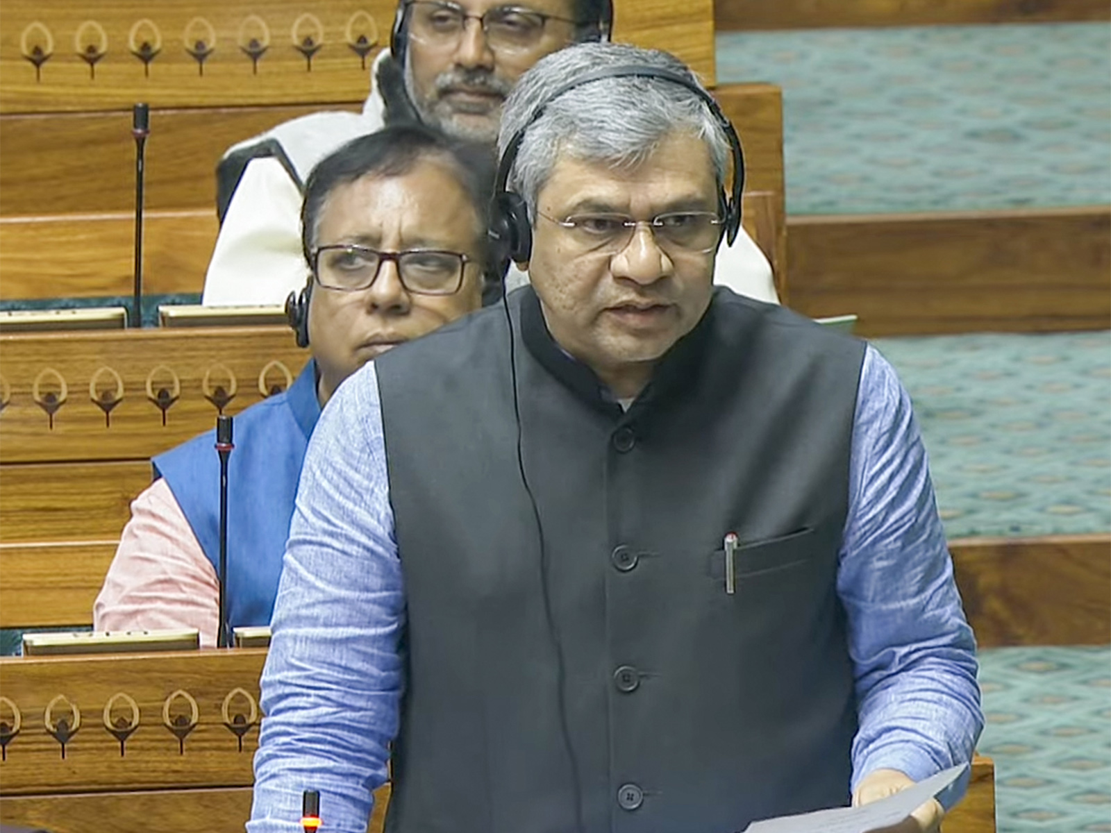 Ashwini Vaishnav speaks in the Rajya Sabha. (Photo/ANI)