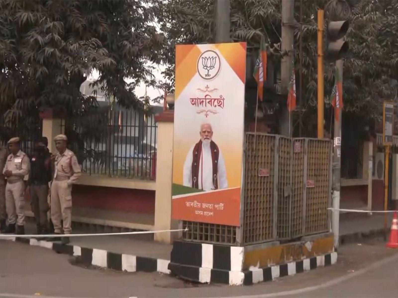 Tight security arrangements in place in Guwahati ahead of Prime Minister Modi's visit (Photo/ANI)