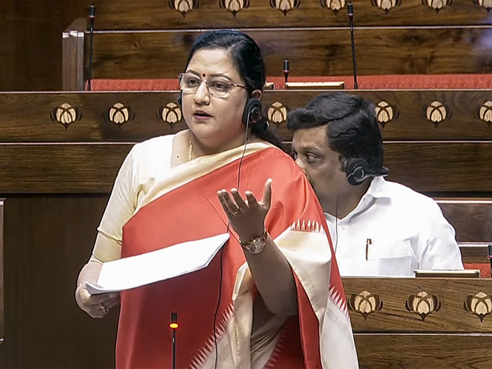 DMK Rajya Sabha MP Kanimozhi NVN Somu (Photo: ANI) 