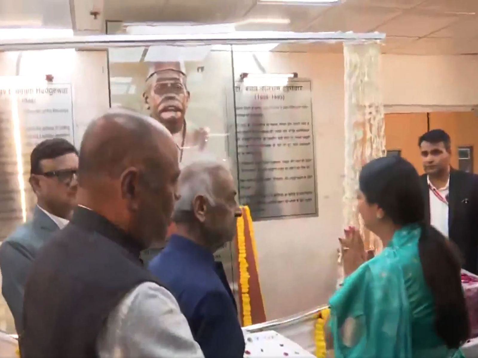 Delhi CM Rekha Gupta unveils RSS founder Keshav Baliram Hedgewar statue in Shahdara. (Photo/ANI)