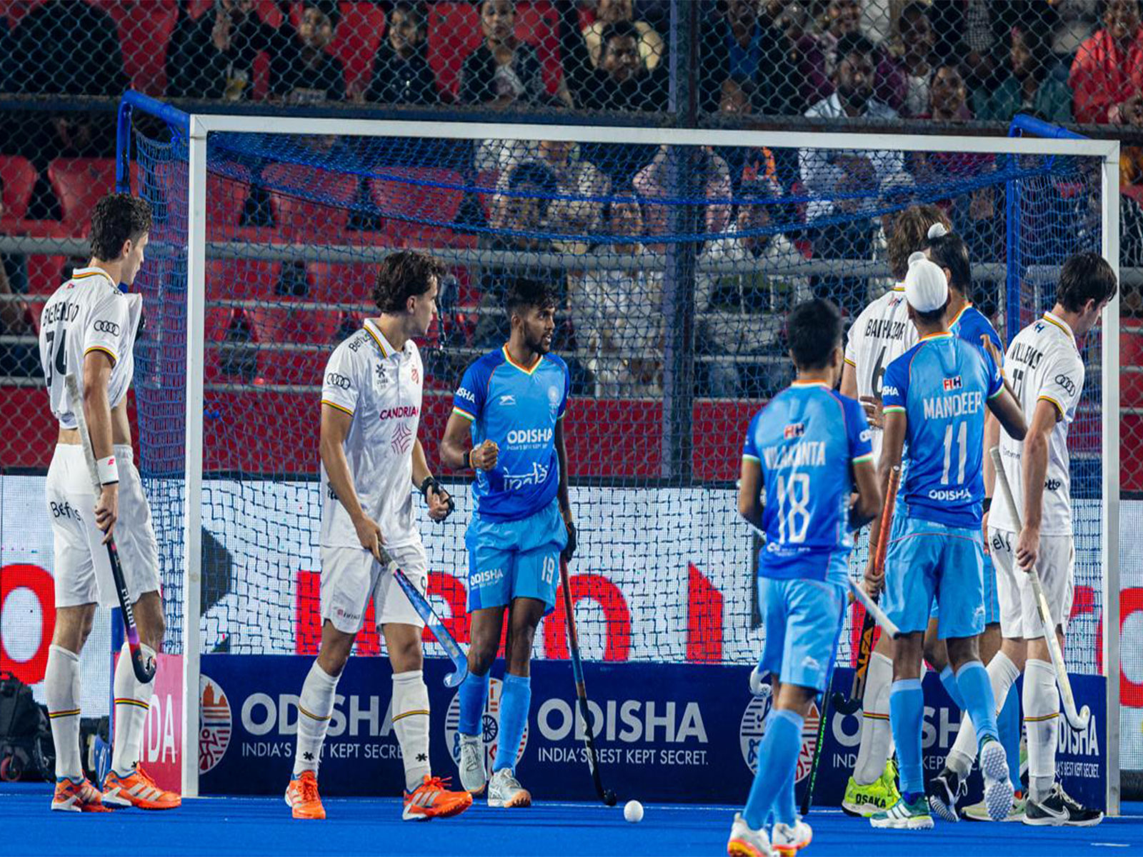 India and Belgium players in action (Photo: Hockey India)