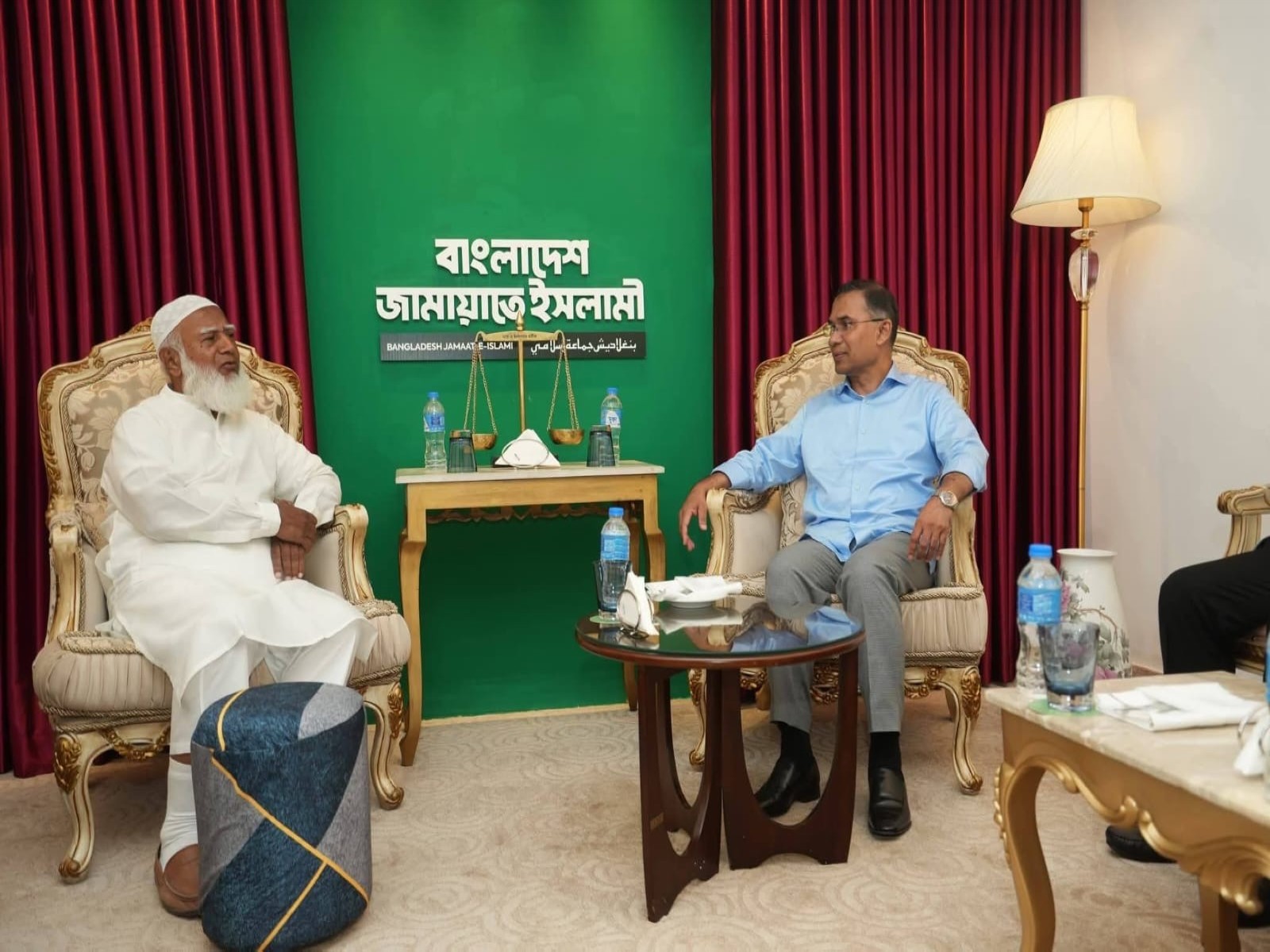 BNP Chairman Tarique Rahman with Jamaat-e-Islami Ameer Shafiqur Rahman. (Photo/@bdbnp78)