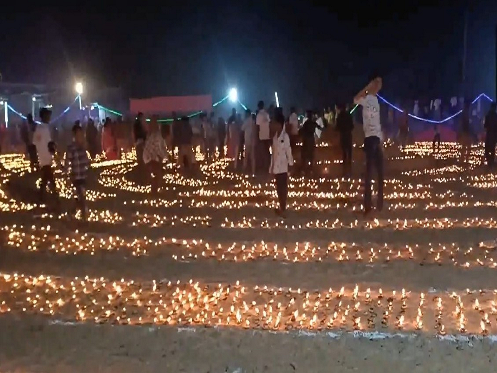 Devotees light nearly 1 lakh diyas at Baba Bhusandeswar Temple in Balasore on Maha Shivaratri (Photo/ANI)