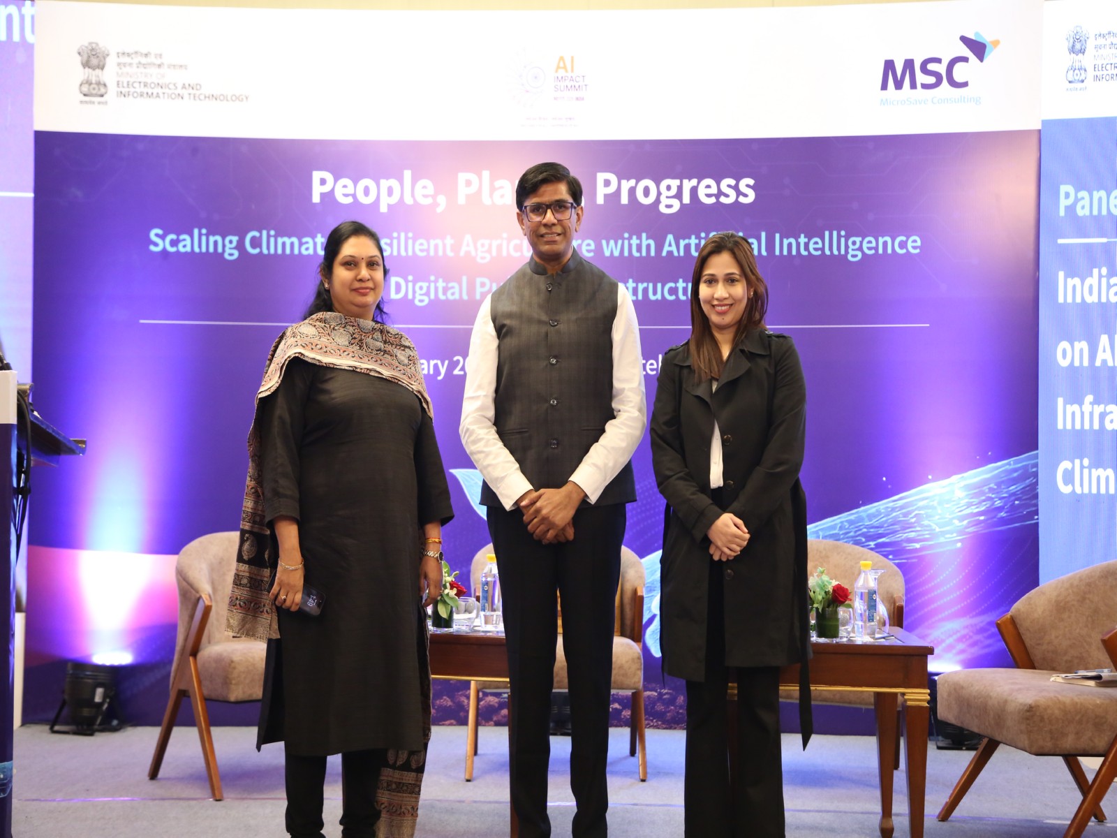 Srivalli Krishnan, Deputy Director, Agricultural Development, Gates Foundation; Kunjbihari Daga, Partner, Centre for Responsible Technologies, MSC and Gauri Bandekar, Advisor, Royal Norwegian Embassy