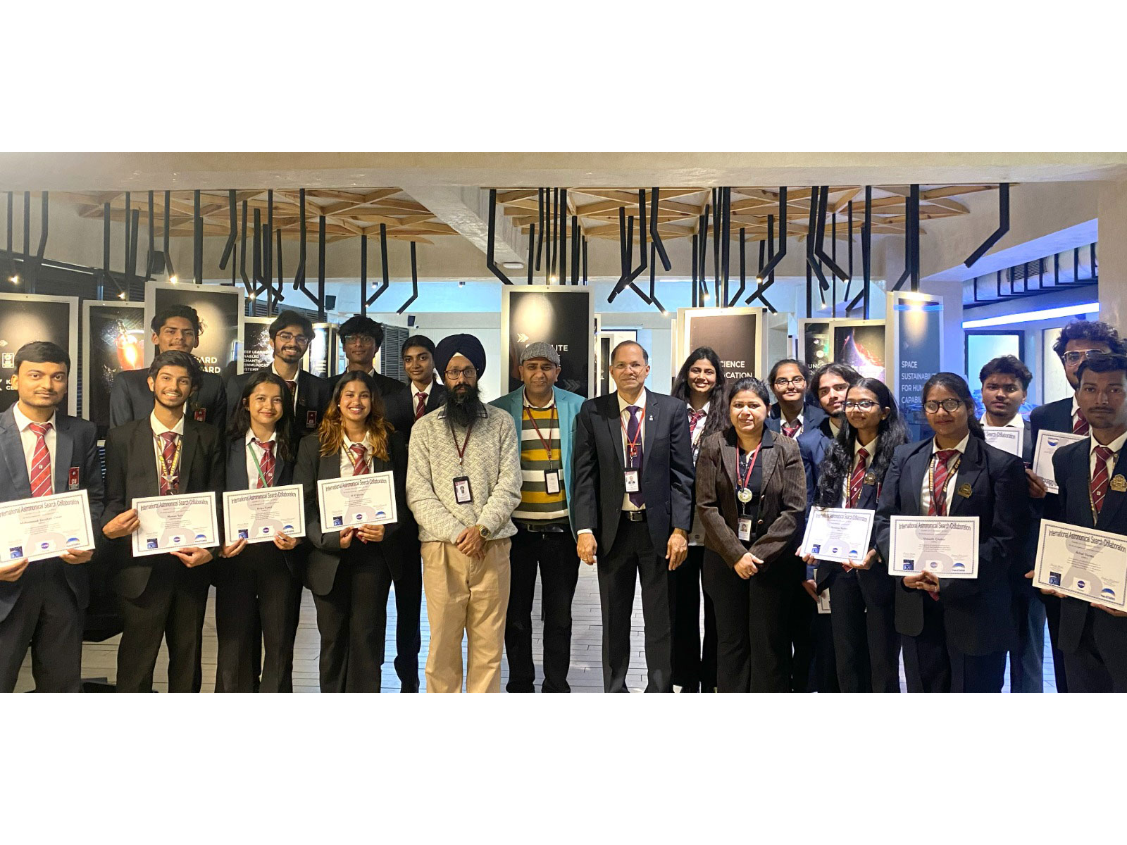 Chandigarh University Students along with University Officials after receiving NASA Citizen Scientists certificates; initiative by National Aeronautics and Space Administration (NASA)