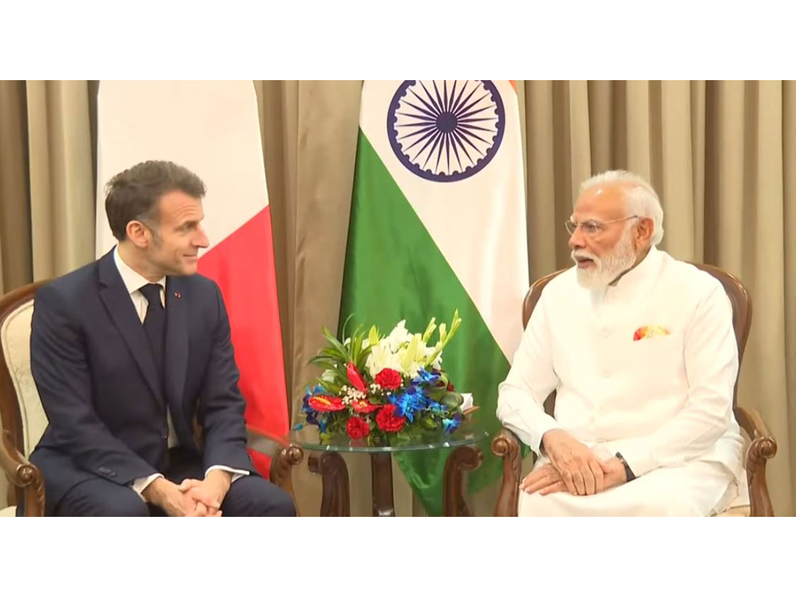 PM Modi with French President Emmanuel Macron (Photo/ANI)
