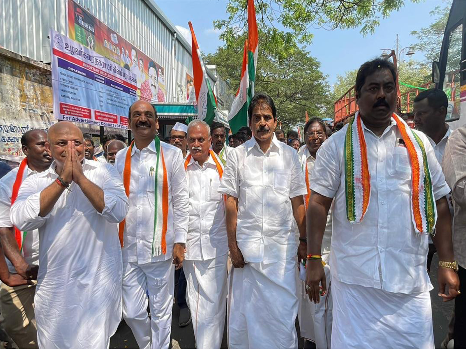 Congress leaders hold padayatra in Puducherry (Photo/X@kcvenugopalmp)