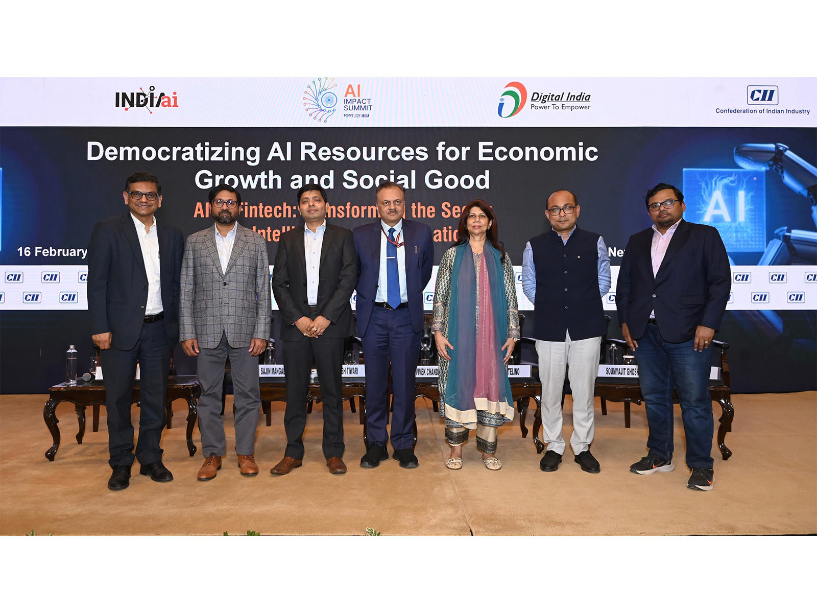 The session 'AI in Fintech: Transforming the Sector with Intelligence and Automation' was held as part of the Main-Summit: India AI Impact Summit 2026 in New Delhi (Photo/@FollowCII)