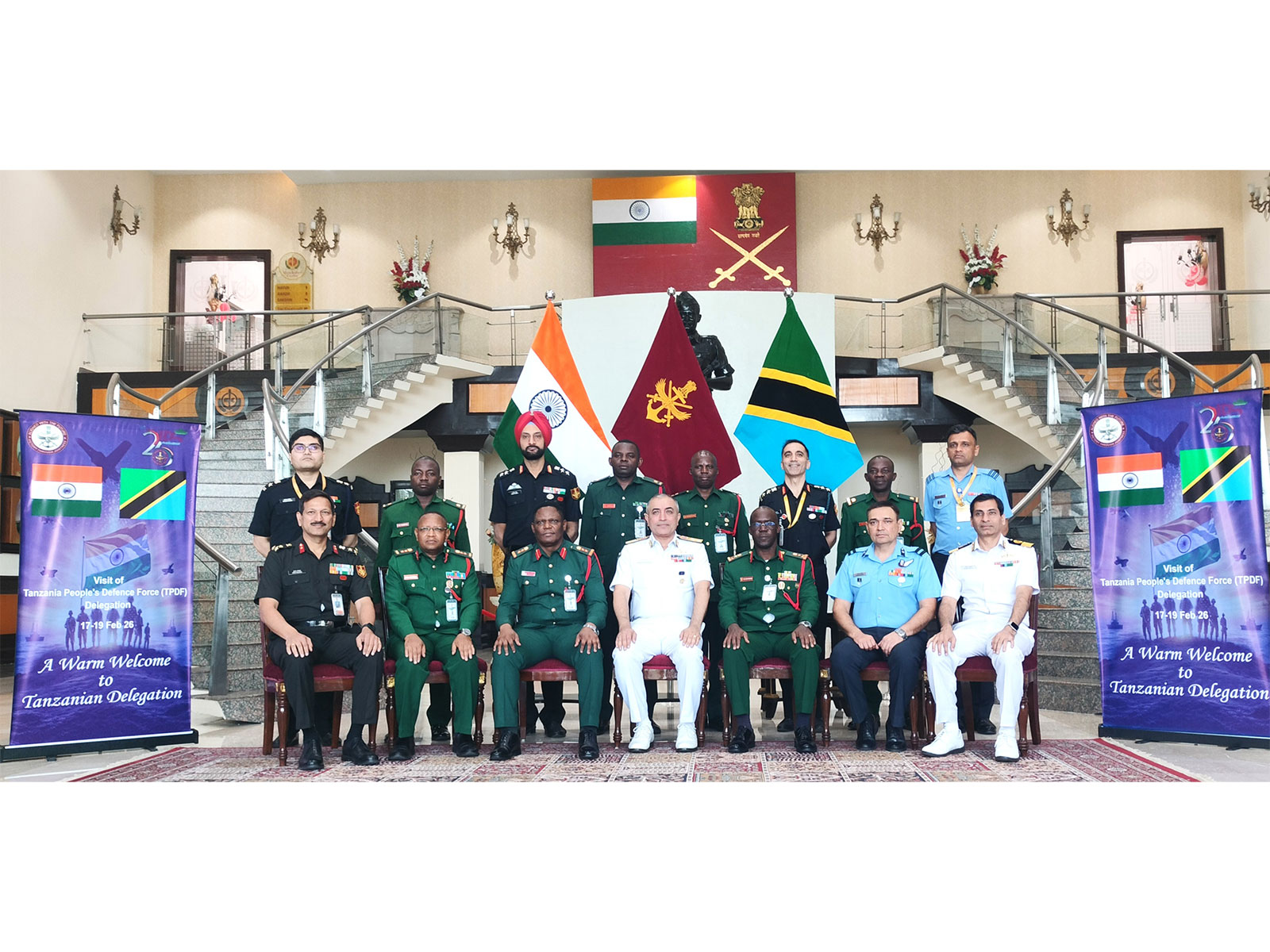 Indian Defence Forces officials pose with members of the Tanzania Peoples' Defence Forces delegation during their visit to India, highlighting bilateral defence cooperation and cyber engagement. (Photo: X/@HQ_IDS_India)